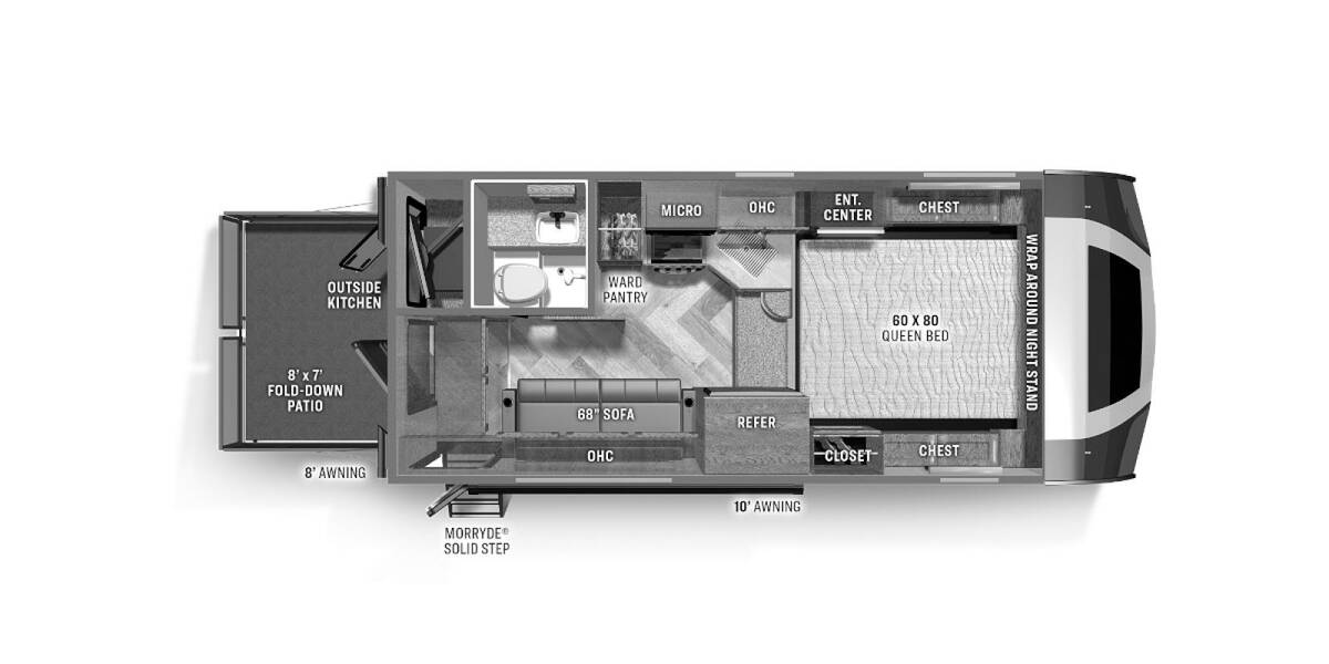 2022 Palomino Backpack Hard Side MAX HS2912 Truck Camper at Lake Country RV STOCK# NN116582 Floor plan Layout Photo