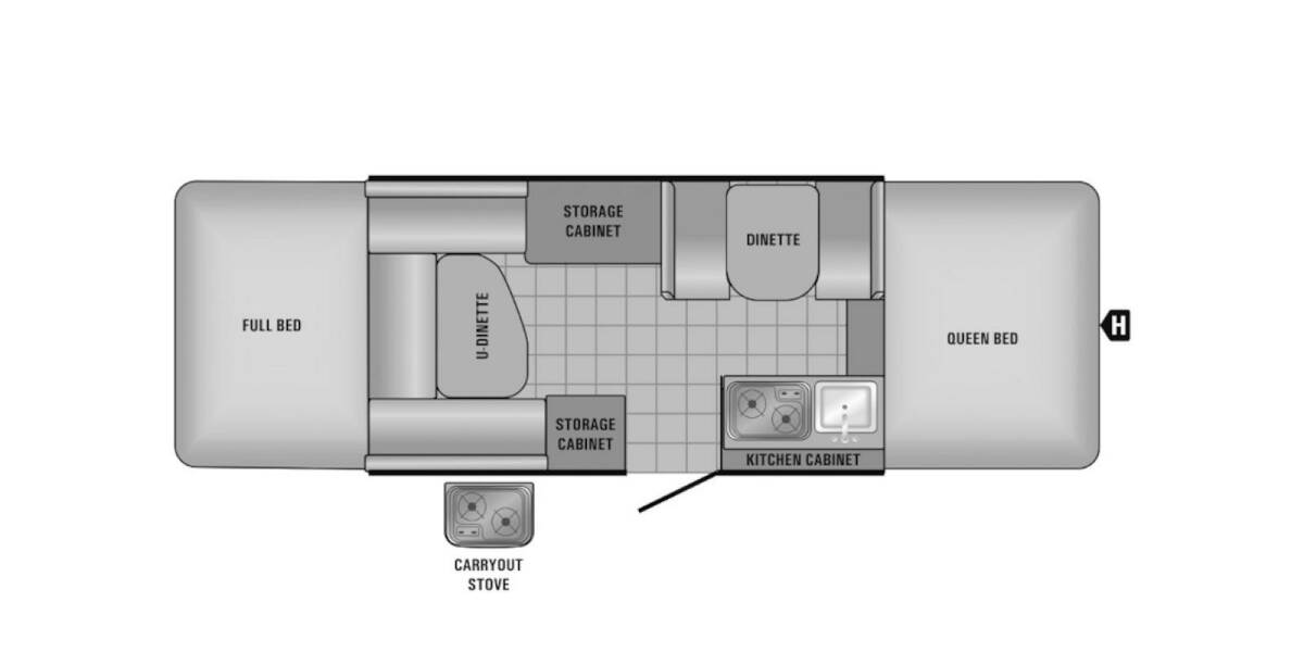 2017 Jayco Jay Sport 12UD Folding at Lake Country RV STOCK# H12Z0095 Floor plan Layout Photo