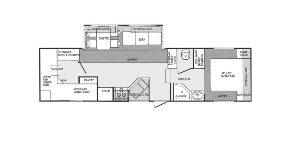 2005 Wildcat 31QBH Fifth Wheel at Lake Country RV STOCK# 75v010353 Floor plan Layout Photo