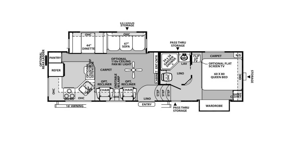 2010 Rockwood Signature Ultra Lite 8280WS Fifth Wheel at Lake Country RV STOCK# A1832779 Floor plan Layout Photo
