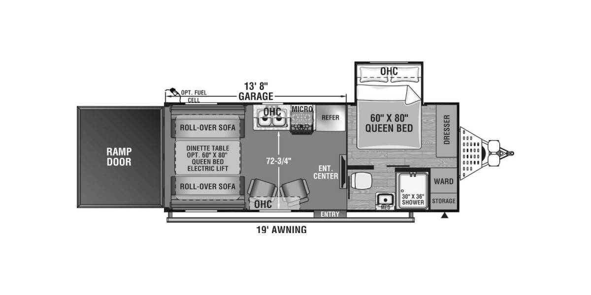 2022 Work and Play Toy Hauler 21LT Travel Trailer at Lake Country RV STOCK# NW024481 Floor plan Layout Photo