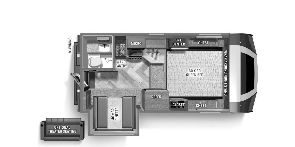 2023 Palomino Backpack Hard Side MAX HS2902 Truck Camper at Lake Country RV STOCK# PN117429 Floor plan Layout Photo