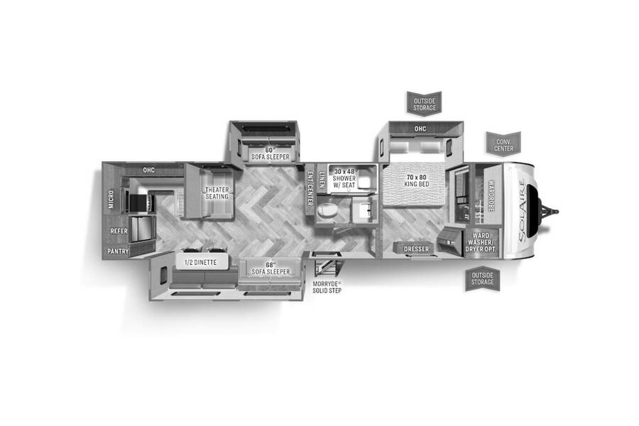2023 Palomino SolAire Ultra Lite 306RKTS Travel Trailer at Lake Country RV STOCK# PN059450 Floor plan Layout Photo
