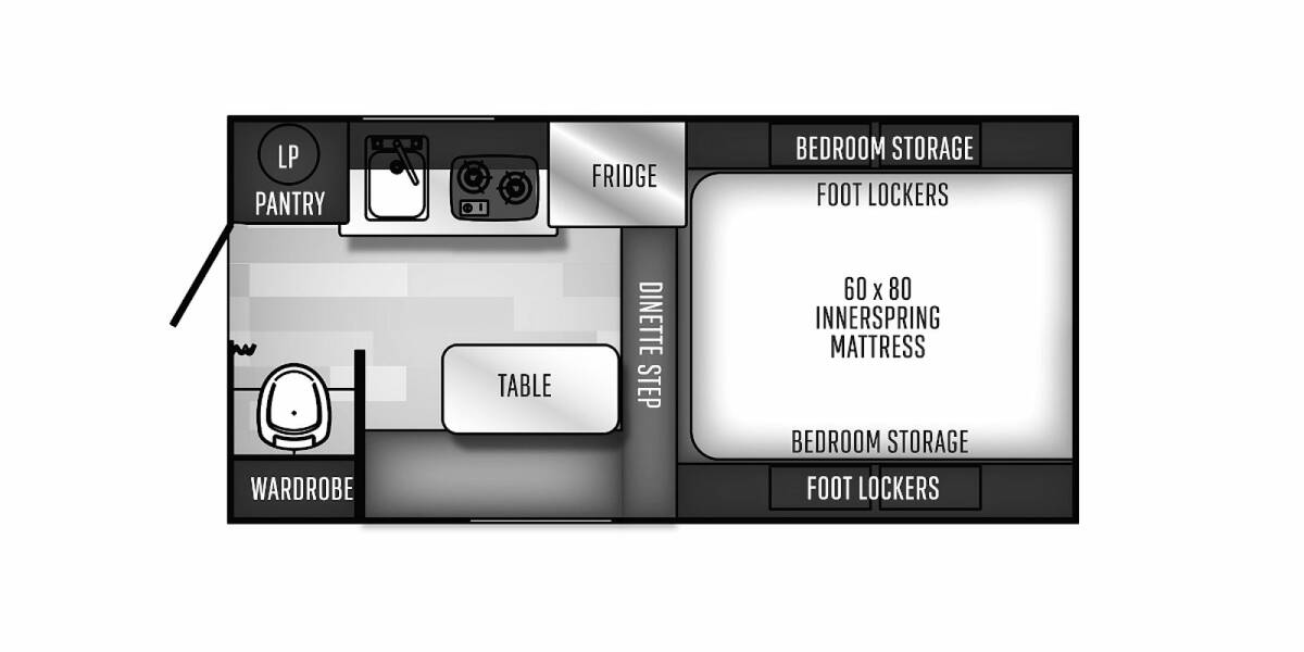 2021 Palomino Backpack Soft Side SS1240 Truck Camper at Lake Country RV STOCK# 8MN112973 Floor plan Layout Photo