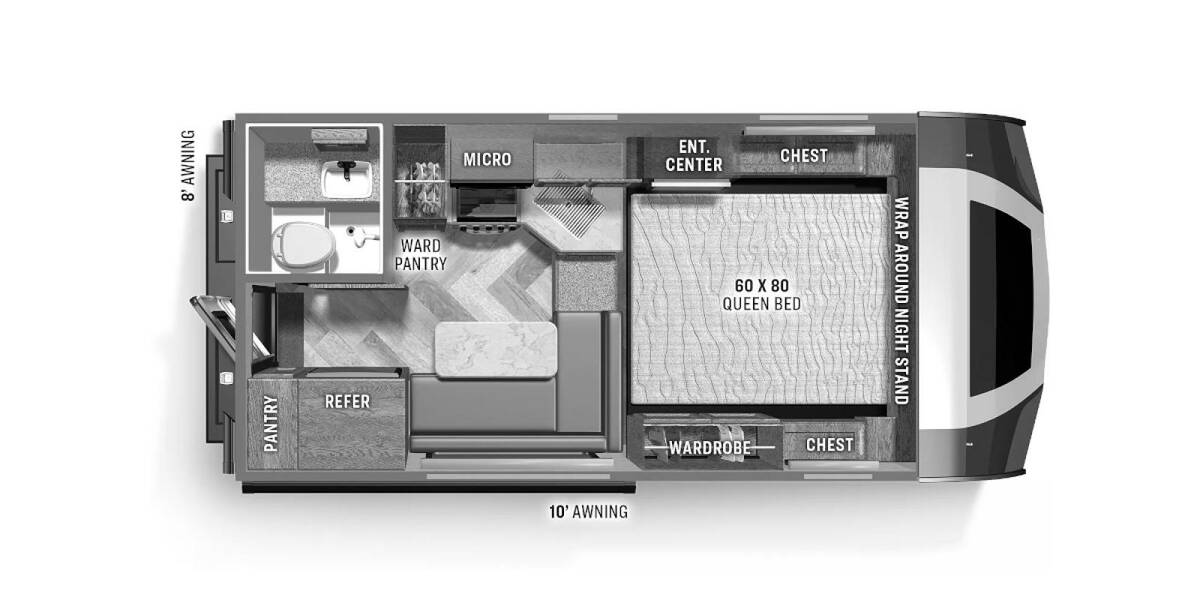 2024 Palomino Backpack Hard Side MAX HS2901 Truck Camper at Lake Country RV STOCK# RN118512 Floor plan Layout Photo