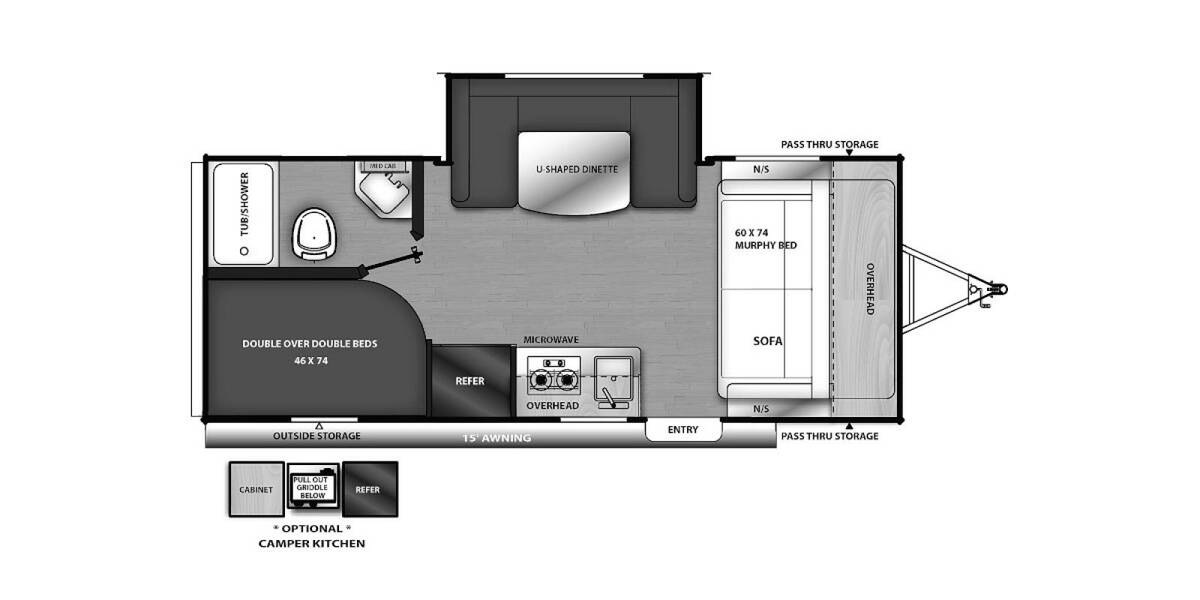2022 Coachmen Catalina Summit Series 7 184BHS Travel Trailer at Lake Country RV STOCK# NK004649 Floor plan Layout Photo